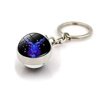 12 Portachiavi Ciondolo Segno Zodiacale Costellazione - Donna Uomo Leone Vergine Bilancia Scorpione Sagittario Portachiavi ， Portachiavi Double Face Portachiavi Bel Regalo Per Amico Vacanze Di Compl