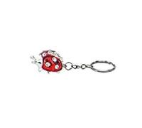 12 Portachiavi da bomboniera con Simbolo tematico Religioso o per Cerimonia Nascita Battesimo Comunione cresima Nozze (Coccinelle con Strass 2,5cm)