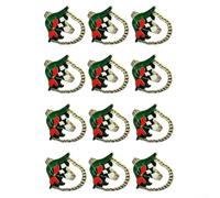 12 portatovaglioli con simboli natalizi, materiale in lega per una decorazione durevole del tavolo da pranzo durante i pasti in famiglia e le riunioni di vacanza