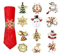 12 portatovaglioli natalizi: portatovaglioli portatovaglioli Xmas con fibbie, decorazione da tavolo per Natale, cena, feste (D, M)