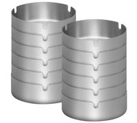 12 posacenere in acciaio inox, 10 cm, impilabile, in argento, rotondo, moderno, posacenere portatile, posacenere moderno, moderno da tavolo, posacenere per interni ed esterni