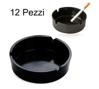 12 posacenere portacenere rotondo nero plastica portatile bar pub ristorante