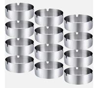 12 posacenere rotondo in acciaio inox, utilizzabile in ristoranti, bar, esterni, camera da letto, posacenere
