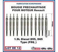 12 Prechauffage Candela A per Clio 2 Kangoo Trafic 1.9 D Motore F8Q