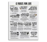 12 Principles for Life Motivational Poster Inspirational Rules Quote Canvas Wall Art for Home Office Room Aesthetic Decor(Framed,12x18inch(30x45cm))