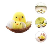 12 pulcini di Pasqua Decorazioni pasquali Mini pulcino soffice con nido