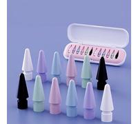 12 punte di ricambio Apple Pencil 1/2/Pro Generation per iPad, punte ad alta sensibilità e controllo preciso capacitivo Nib (12 pezzi con scatola rosa)