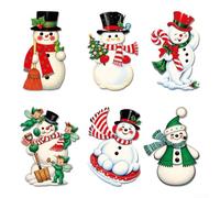 12 Pupazzo di Neve da per giardino Vintage 10in Diversi Design Resistenti | Realizzati in plastica ondulata leggera con colorata per facile per montaggio strumenti Perfetto per decorazioni