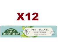 12 PZ ANTICA ERBORISTERIA PURIFICANTE MENTA E TE' VERDE DENTIFRICIO 75ML