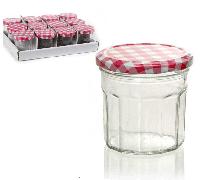 12 pz BARATTOLI VASETTI I PER CONSERVE in vetro trasparente Marmellata miele 7cm