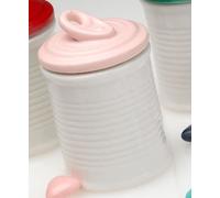 12 PZ Barattolo Lattina porcellana portaconfetti TAPPO ROSA bomboniera 0A5R