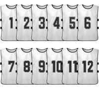 12 Pz, Bavaglini da Calcio, Pinni da Calcio, Maglie della Squadra di Calcio Ad Asciugatura Rapida, Sport Giovanili, Scrimmage, Squadra di Calcio di Allenamento, Pettorine Numerate, Pra, I, 12 PCS