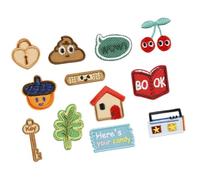 12 Pz Belle Macchie Di Riparazione Di Frutta Ferro Su Ricamate Macchie Libro Libro Cucire Appliques Decorative Per Jeans Cappelli