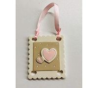 12 PZ Biscotto in resina ROSA con cuore 6x5 cm BOMBONIERA