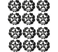 ® - 12 Pz Bollino Adesivo per Targa Auto E Moto Con Stemma Logo RI in PVC Resist