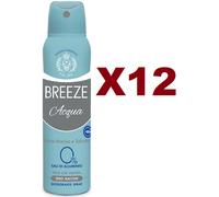 12 PZ BREEZE ACQUA DEODORANTE NOTE MARINE E TALCATE SPRAY 150ML ZERO MACCHIE