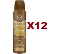 12 PZ BREEZE ARGAN DEODORANTE VANIGLIA E SANDALO SPRAY 150ML ZERO MACCHIE