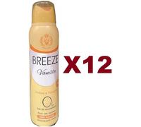 12 PZ BREEZE VANILLA DEODORANTE AMBRA E VANIGLIA SPRAY 150ML NEW FRAGRANCE