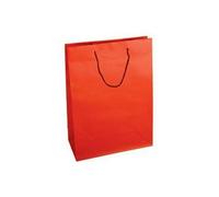 12 PZ Busta shopper in carta plastificata opaca colore ROSSO 36x12x41 cm 1A36