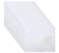 12 Pz Buste Perforate Trasparenti A5, Raccoglitore Anelli Buste Trasparenti A5 con 7 Fori, Cartelle Portadocumenti in Plastica Impermeabile per Raccoglitori Documenti Casa Ufficio