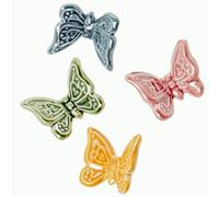 12 PZ Calamita FARFALLA in porcellana colorata 4 cm BOMBONIERA 1D97