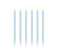 12 PZ Candeline Compleanno CELESTE da 14 cm