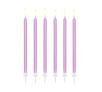 12 PZ Candeline Compleanno LILLA da 14 cm