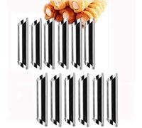 12 Pz CannoliTubi In Acciaio Inox Crepe Tubo Crema Corno Stampo, Vite Crescente Stampo DIY Solenoide Anodo Spirale Torta Corno Pane Cottura Stampo Cannoli Tubi