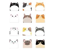 12 pz Cartoon Klebry Note Pad Adesivo Nota illimitata Memo Pad Carino Gatti Carta Note Cenere 30 fogli/Pad