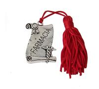 12 PZ Ciondolo Pergamena LAUREA Laureato FARMACIA con nappina BOMBONIERA