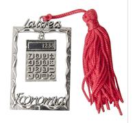 12 pz ciondolo zama laureato economia cornice con calcolatrice e nappina rossa b