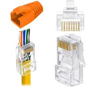 12 Pz Connettore Passante RJ45 CAT6, Spina Di Rete CAT6A Placcata in Oro, Estrem