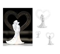 12 pz coppia di sposi con maxi cuore in plexiglass trasparente h.5,5 3ass. bombo