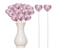12 Pz Cuori Adesivi con Glitter Spessi a Forma di Cuore (Rosa, 4cm x 22cm)