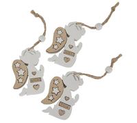 12 PZ DECORUS Decorazione ANGELO in legno 7 cm BOMBONIERA 1FNL