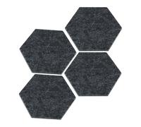 12 Pz Esagonale Feltro Spille Bordo autoadesivo Memo Board Bacheca Muro Piastrelle Decorative Parete Con Push Spilli per Ufficio,Casa,Foto(Dark Gray 9mm)