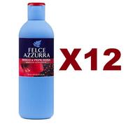 12 PZ FELCE AZZURRA BAGNODOCCIA IBISCO E PEPE ROSA 650ML BAGNO DOCCIA SEDUCENTE