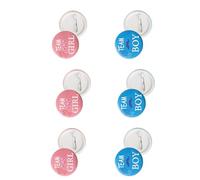 12 pz Genere Rivela Distintivi Per Feste Riutilizzabili Baby Shower Decor Partecipazione degli Ospiti Accessori Genere Ragazzo Ragazza Spille per Baby Shower