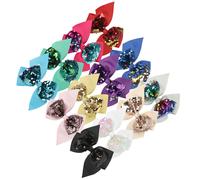 12 pz Glitter Bowknot Hair Bow clips Pack Tie Adorabile Colorato Rosa Rosa