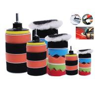 12 PZ KIT DI SPUGNE LUCIDANTI CON ADATTATORE PER LUCIDATURA AUTO 6" PLATORELLO