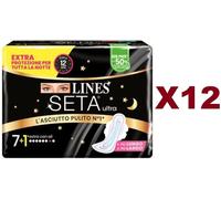12 PZ LINES SETA ULTRA EXTRA CON ALI DA 8 ASSORBENTI IPOALLERGENICO