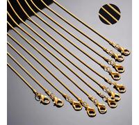 12 pz/lotto 1.2mm Colore Oro FAI DA TE Catena Del Serpente Pendenti E Ciondoli Collana A Maglia con Aragosta Catenacci per Creazione di Gioielli Lunghezza 40/45/50/60 cm