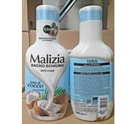 12 pz Malizia Bagnoschiuma Latte di Cocco 1Lt Bagno Schiuma Bath Foam