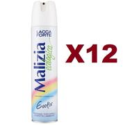 12 PZ MALIZIA ECOFIX ECOLOGICA Lacca per Capelli fissaggio FORTE 400ml