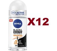 12 PZ NIVEA DEO ROLL ON BLACK & WHITE ULTIMATE IMPACT 48H 50ML DEODORANTE CORPO