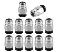12 Pz PC4-M10 Connettore Pneumatico, PC4-M10 Connettori Pneumatici, Raccordi Rapidi Filettatura M10 Dritto Pneumatico Connettore, Raccordo Tubo PTFE per 3D Stampante Estrusore