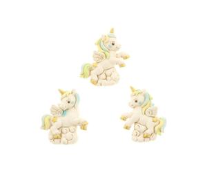 12 pz pegasus calamita in resina magnete unicorno arcobaleno celeste 3 ass. h.6