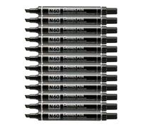 12 PZ Pennarello Marcatore Permanente PENTEL N60 Punta Scalpello NERO 1DSQ
