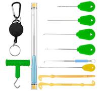 12 Pz Pesca Unhooking Disgorger, Forniture di pesca, Pesca Unhook con magneti, Plastica Fish Hook Remover Extractor, Easy Hook Loop Tyrer Disgorger Tool, Pesca Baiting Rigs Tool Set per Lures Bait Dri
