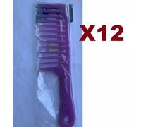 12 PZ PETTINI DENTI LARGHI PER PETTINATURA DEL DISTRICARE 23CM COLORAT PLASTICA